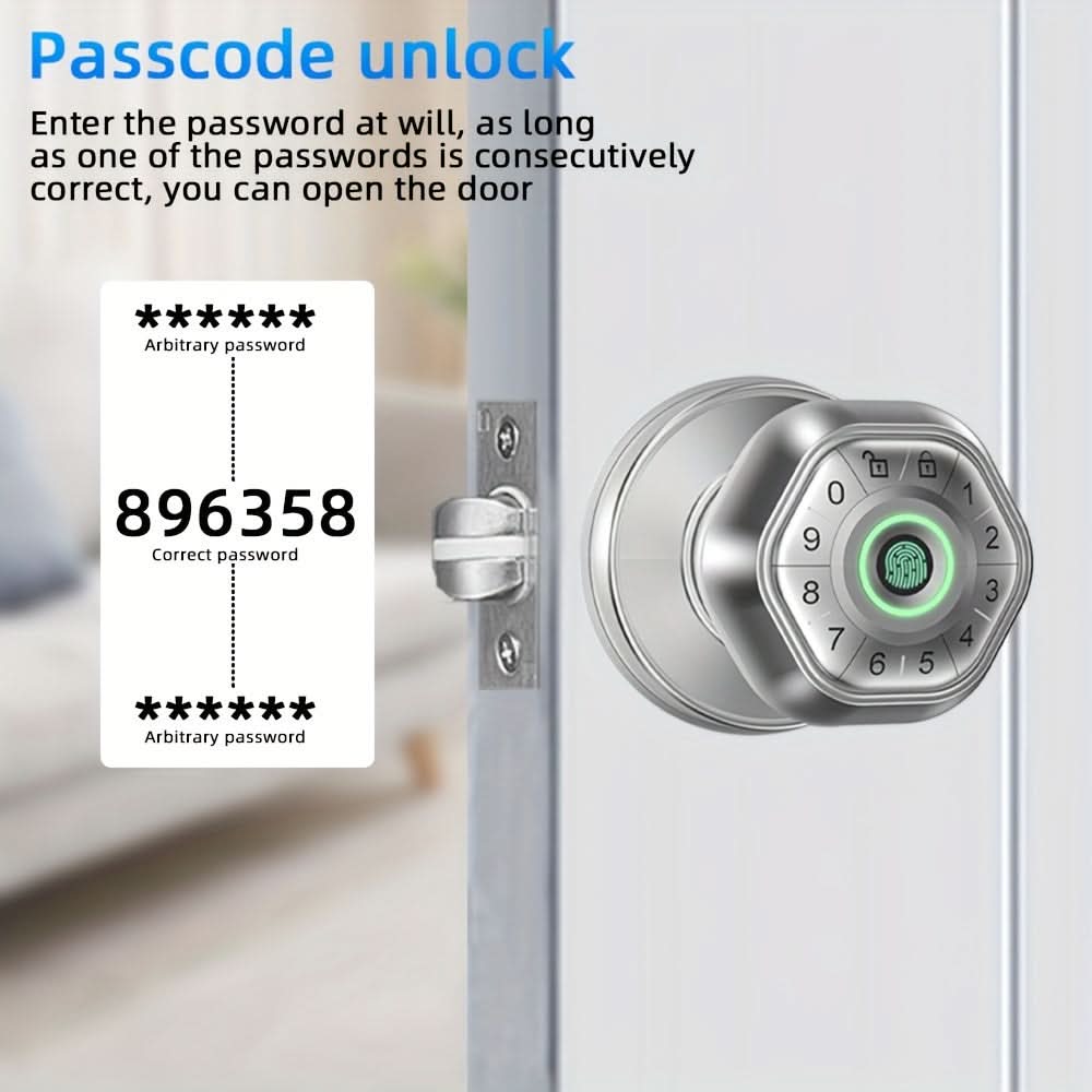 Smart Door Lock with Key, App, Password Access
