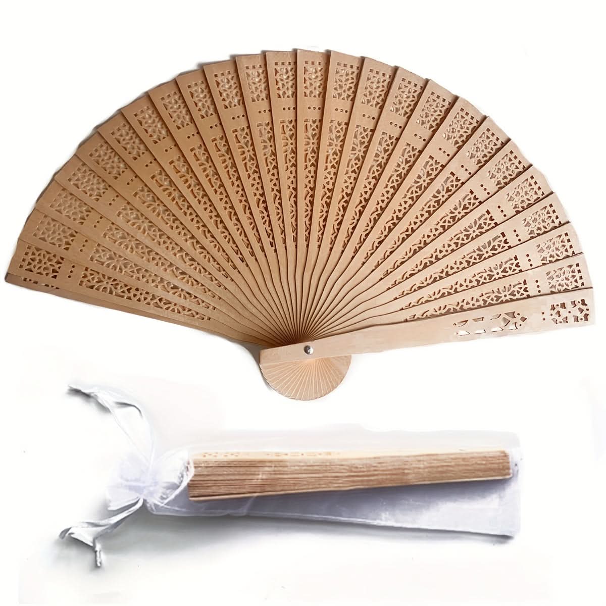 Elegant Wooden Hand Fans – Wedding Favors