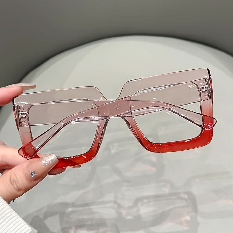 Oversized Stylish Large Square Frame Clear Lens Glasses – Fashionable Everyday Spectacles
