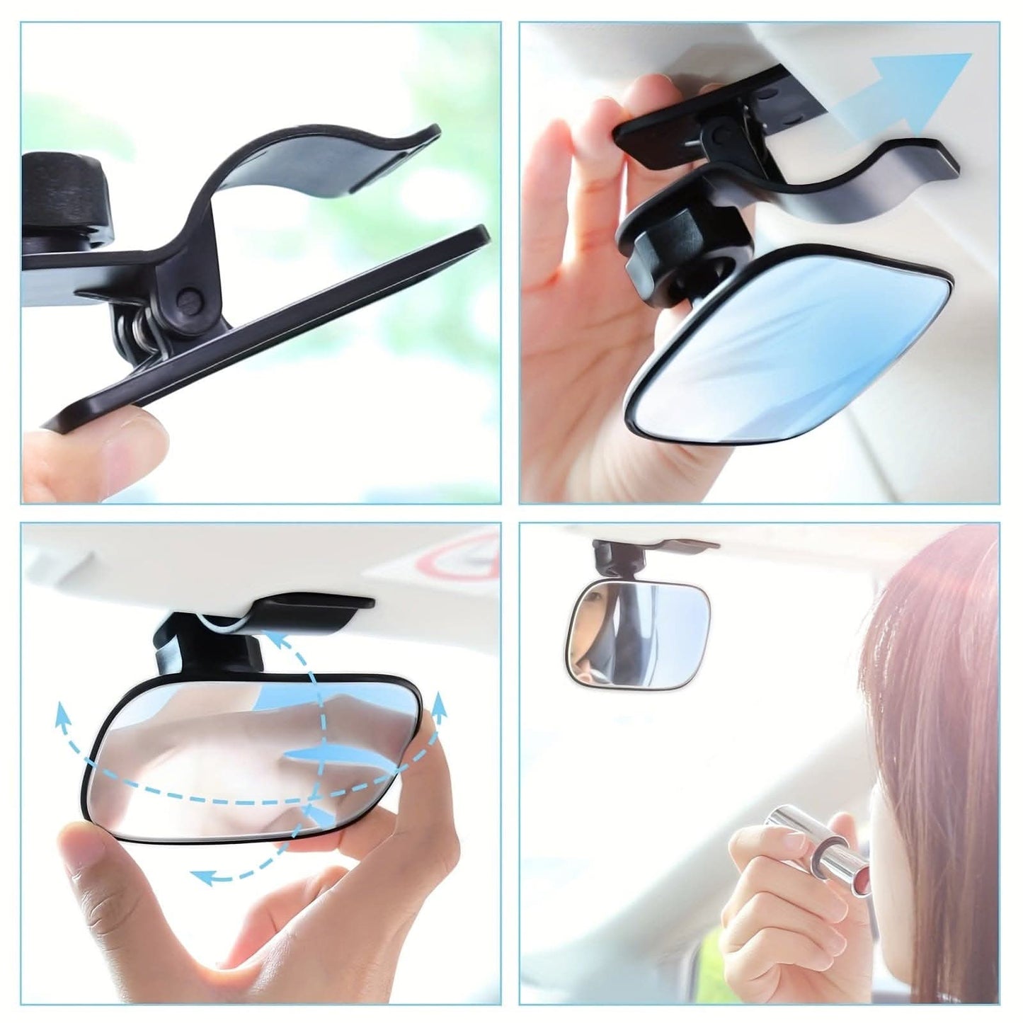 Wide Angle Convex Rearview Mirror, Adjustable Backseat Car Mirror