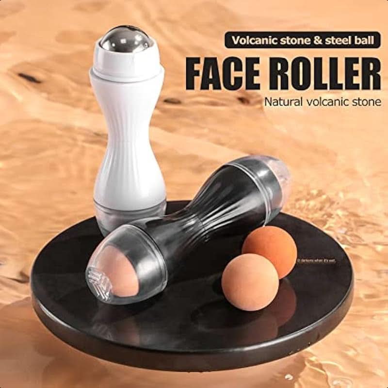 2PCS JPNK Volcanic Oil-Absorbing Face Roller – Reusable Natural Stone Facial Tool for Oily Skin & Massage
