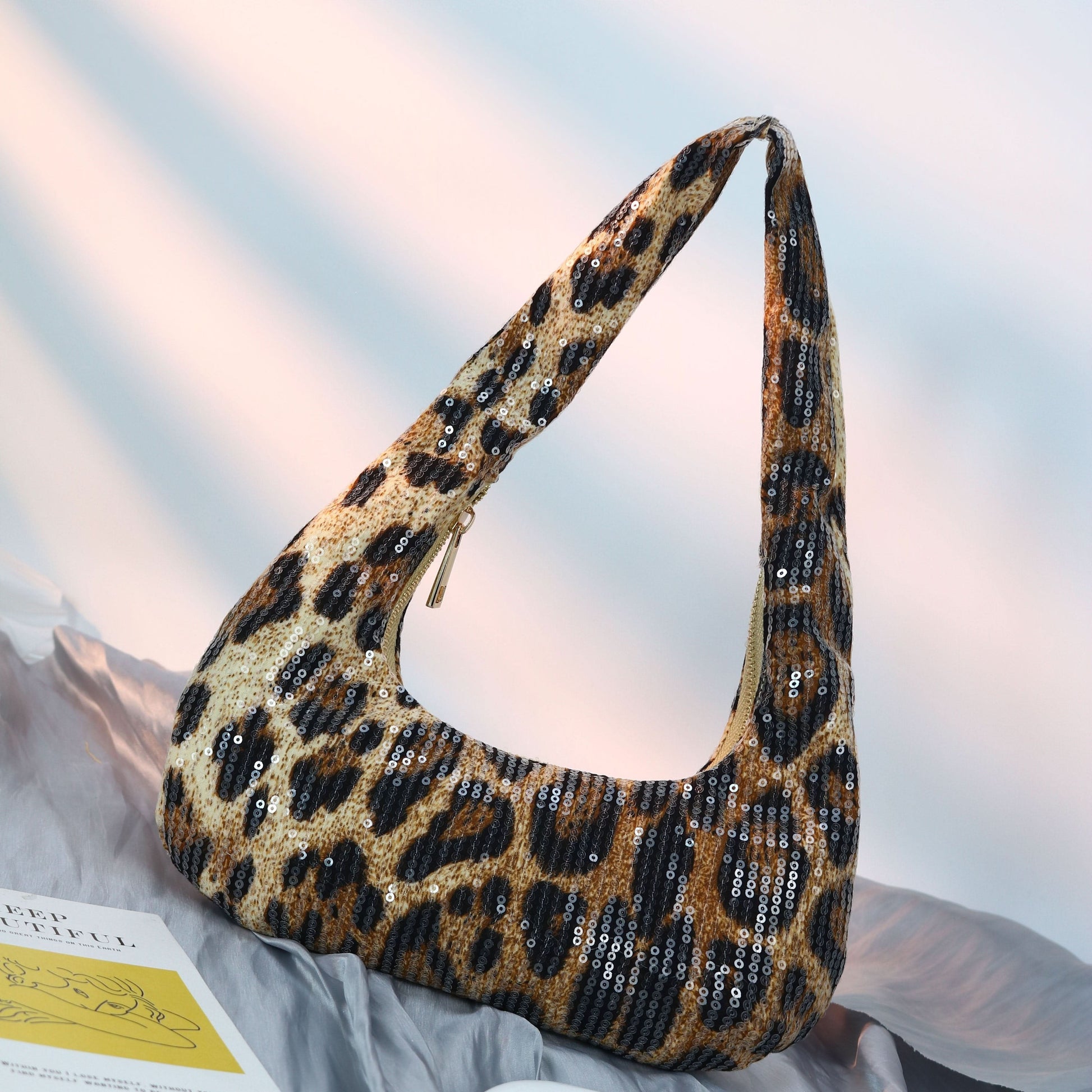 Leopard Print Sequin Hobo Bag – Chic & Sparkly