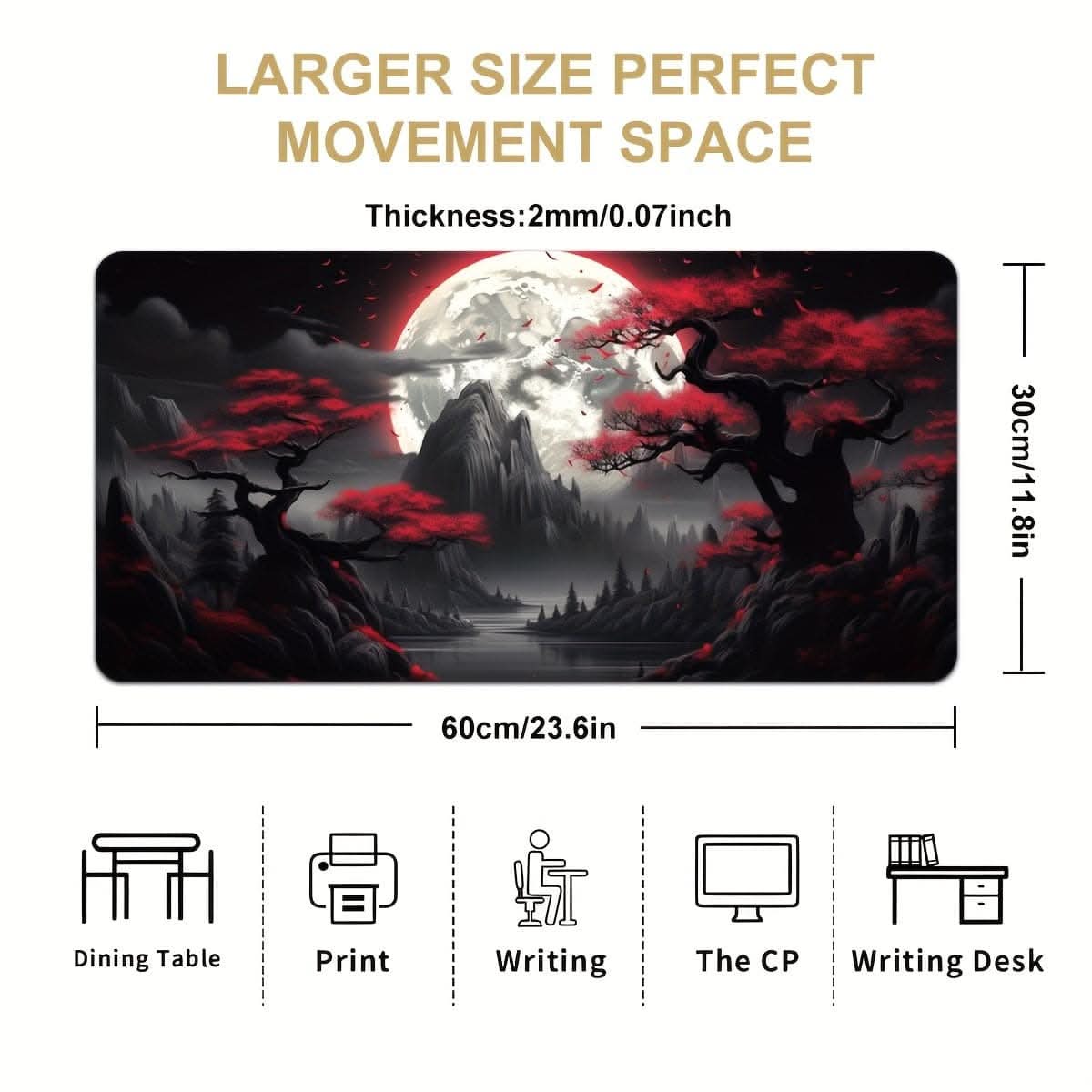 Lunar Eclipse Gaming Desk Mat - Large Mouse Pad