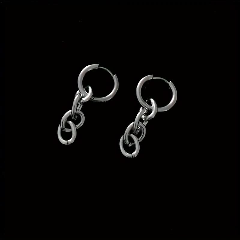 Stainless Steel Chain Design Earrings – Unisex