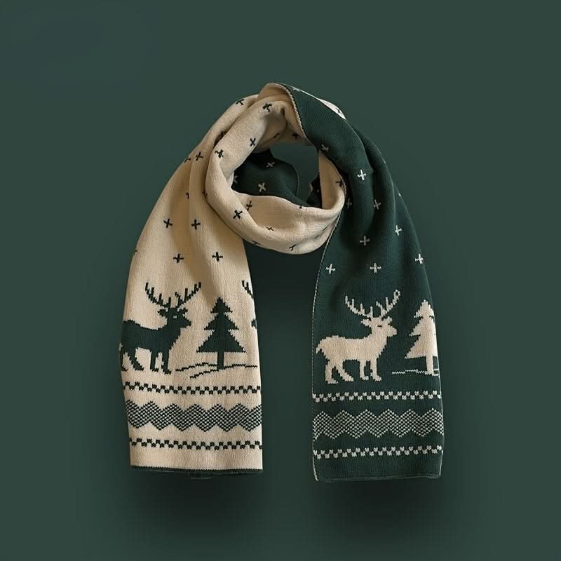 Pack of 2-Piece Christmas Knitted Scarf Set for Unisex