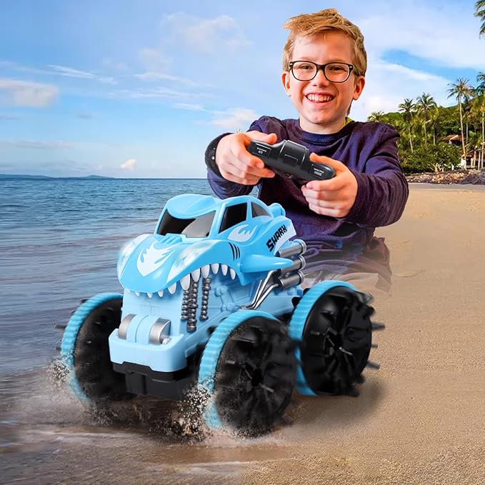 Remote Control Amphibious Shark Stunt Car