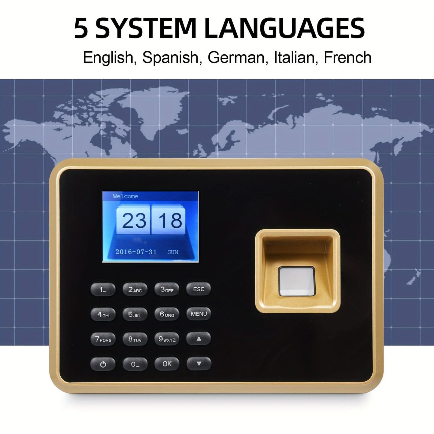 Biometric Fingerprint Time Clock with ID Card Recognition