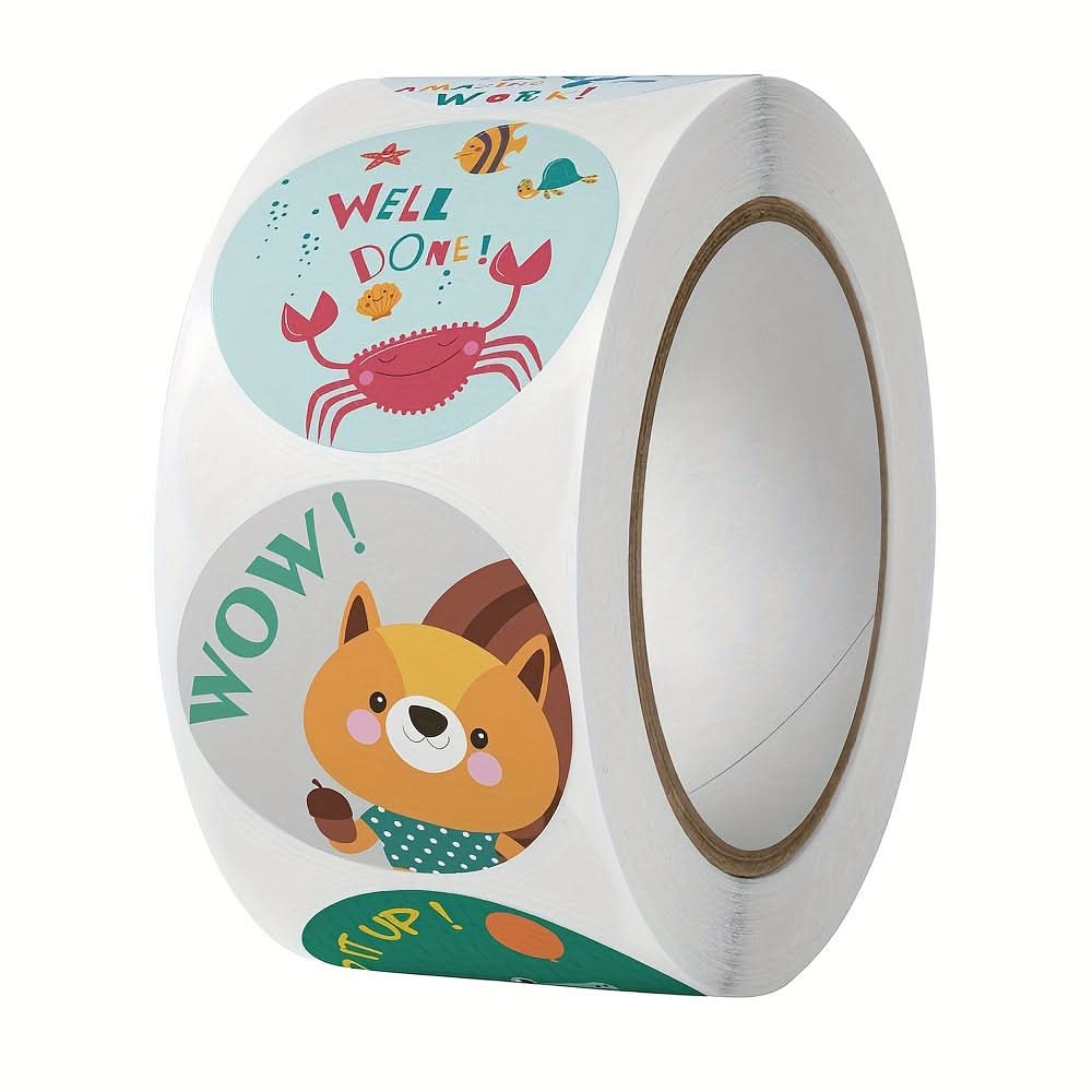 500pcs Vibrant Cartoon Animal Reward Stickers