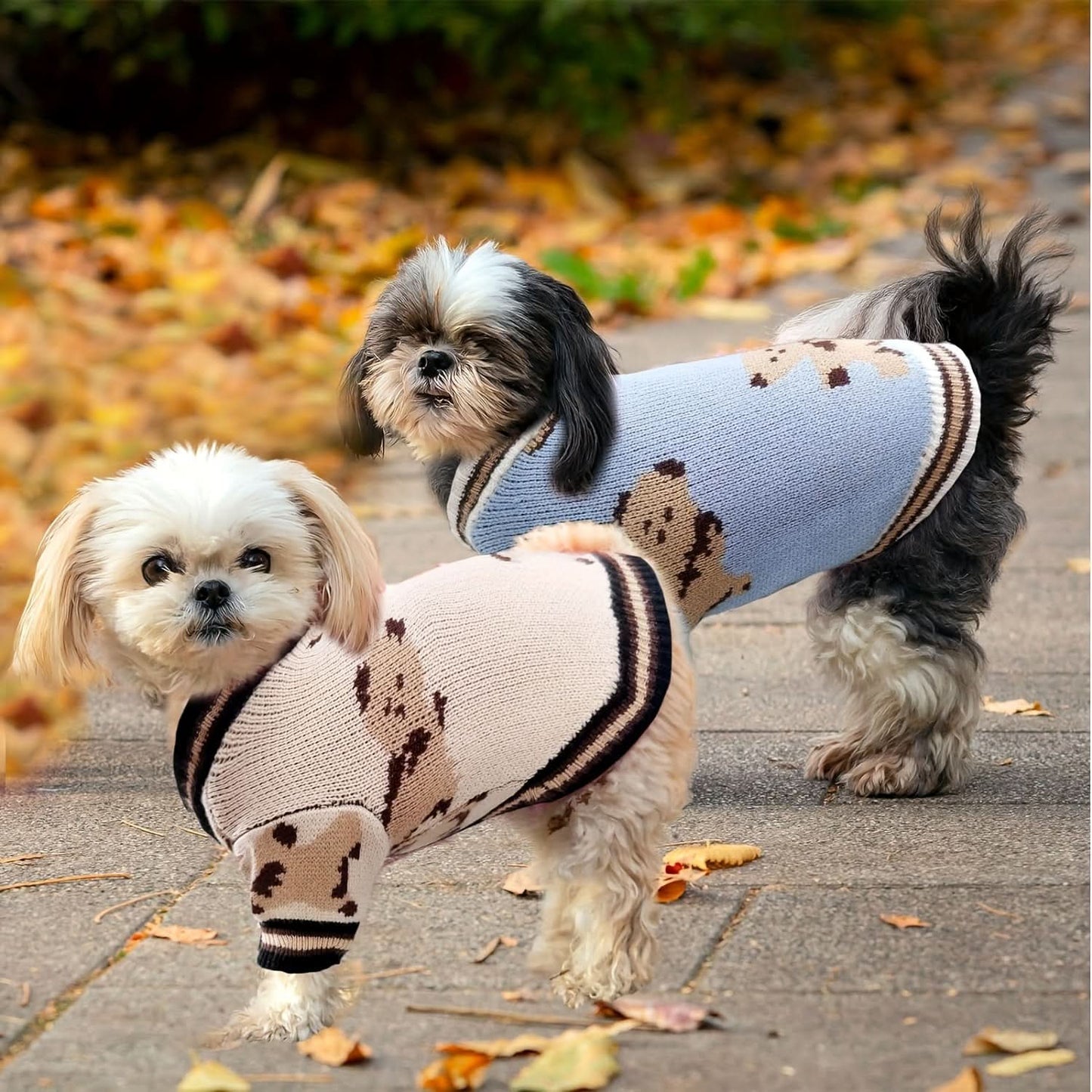 Cartoon Dog Sweaters for Small Dogs, Winter Knitwear
