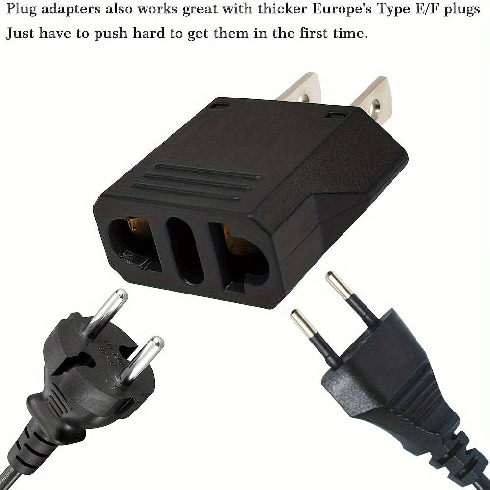 2PCS EU to US Plug Adapters for Travel