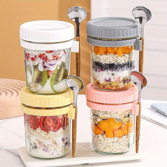 Pack of 2-pcs. 12oz Glass Overnight Oats Jars
