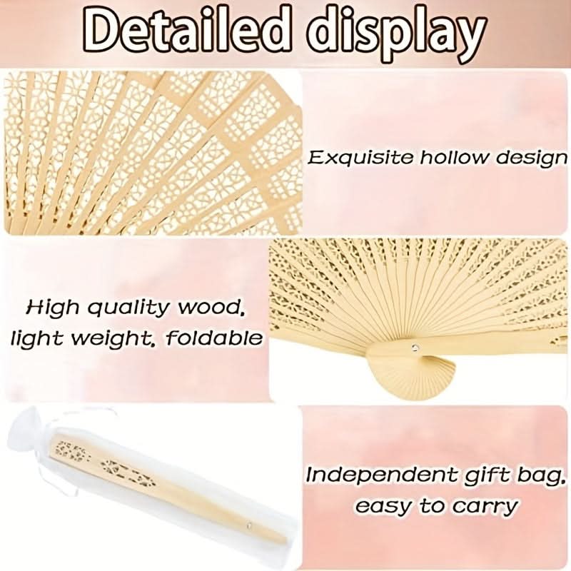 Elegant Wooden Hand Fans – Wedding Favors