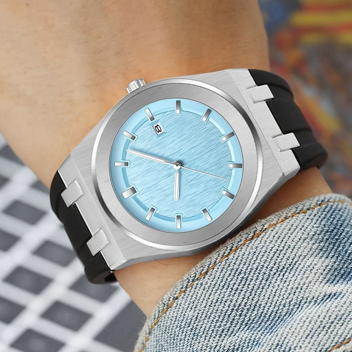 Men’s Business Sport Watch – Silicone Strap, Large Dial, Quartz Analog