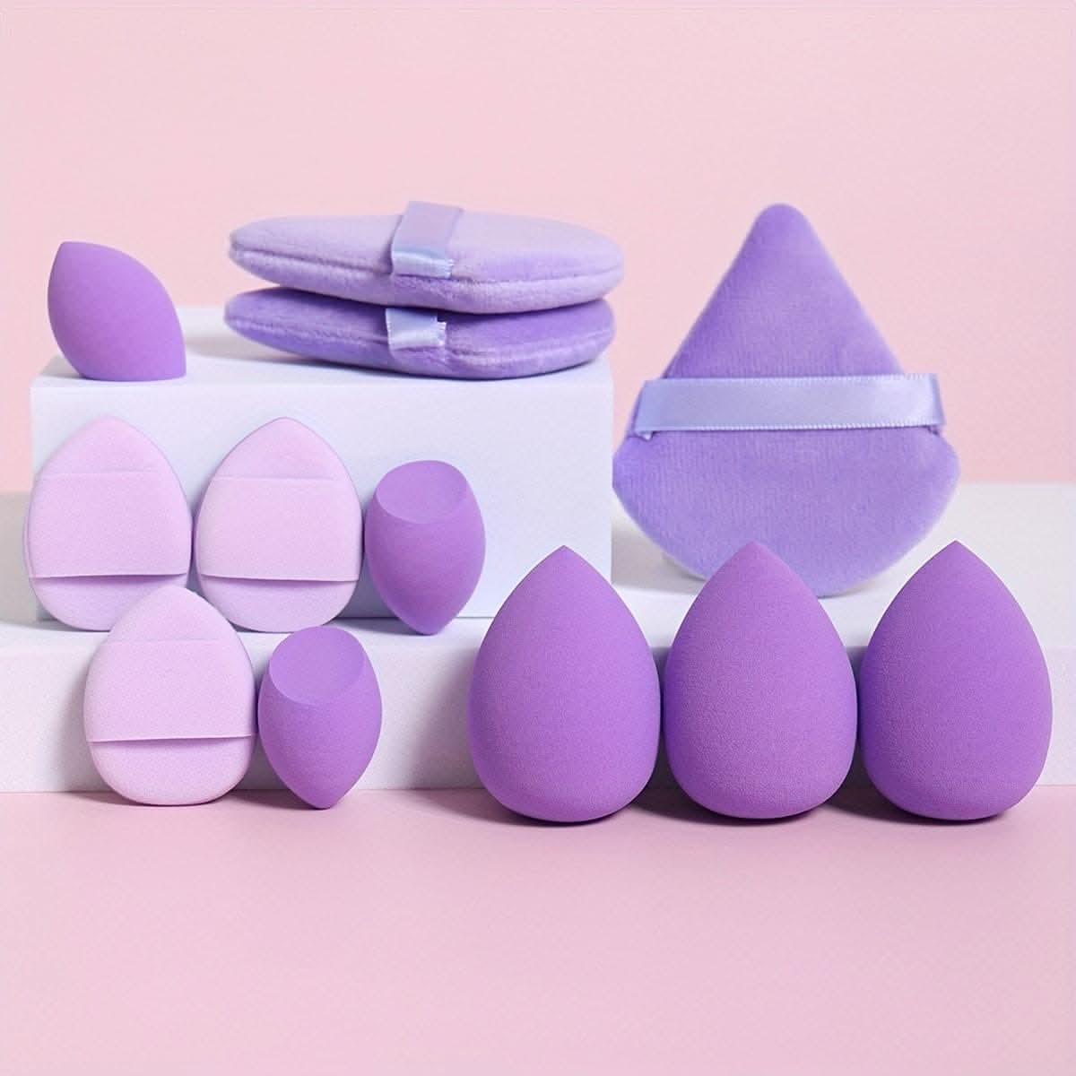 12-Piece Makeup Sponge Puff Set for All Skin Types