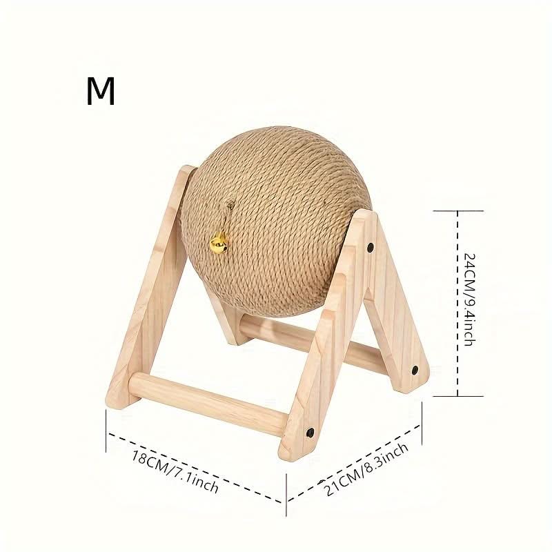 Sisal Cat Scratcher Toy with Bell & Feather
