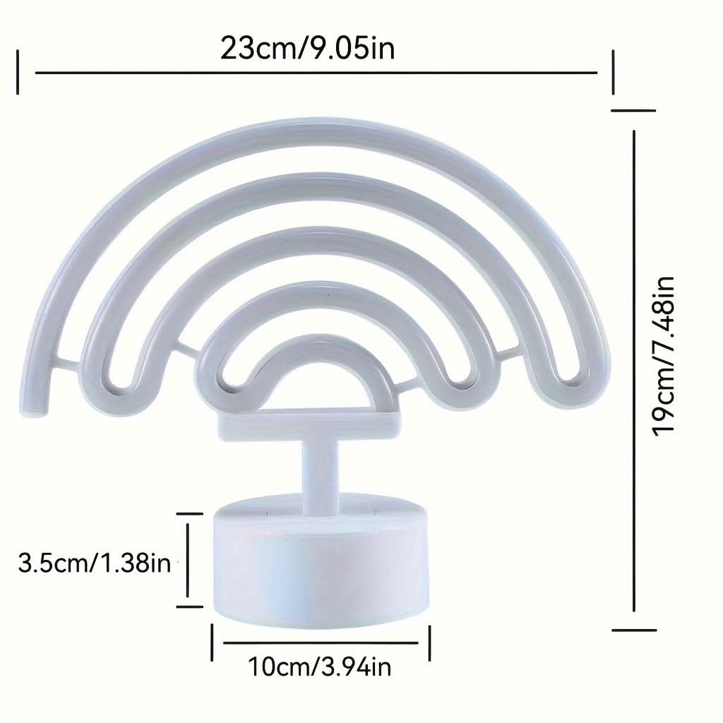 Battery-Powered Neon Rainbow Night Light Lamp