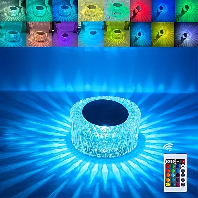 Portable Crystal LED Table Lamp with 16 Colors