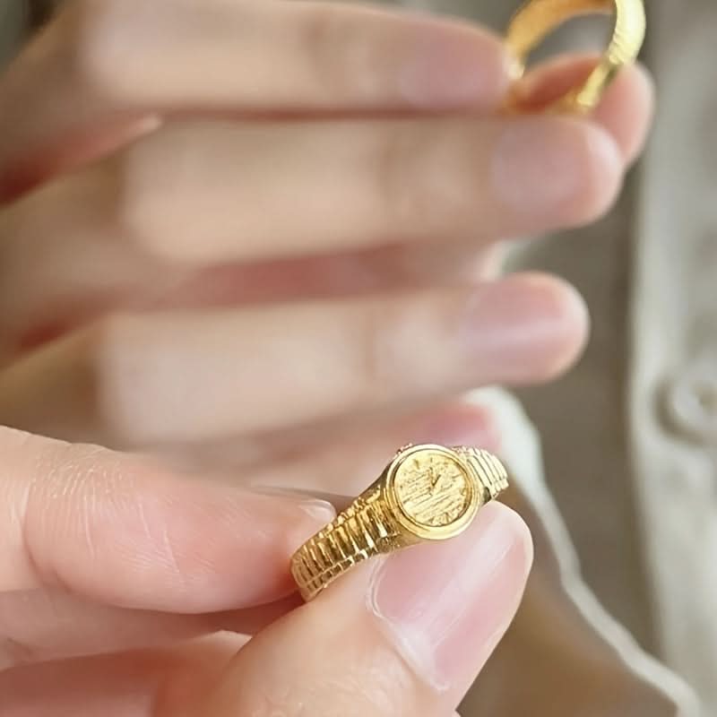 Boho Elegant Cuff Watch Ring, Adjustable