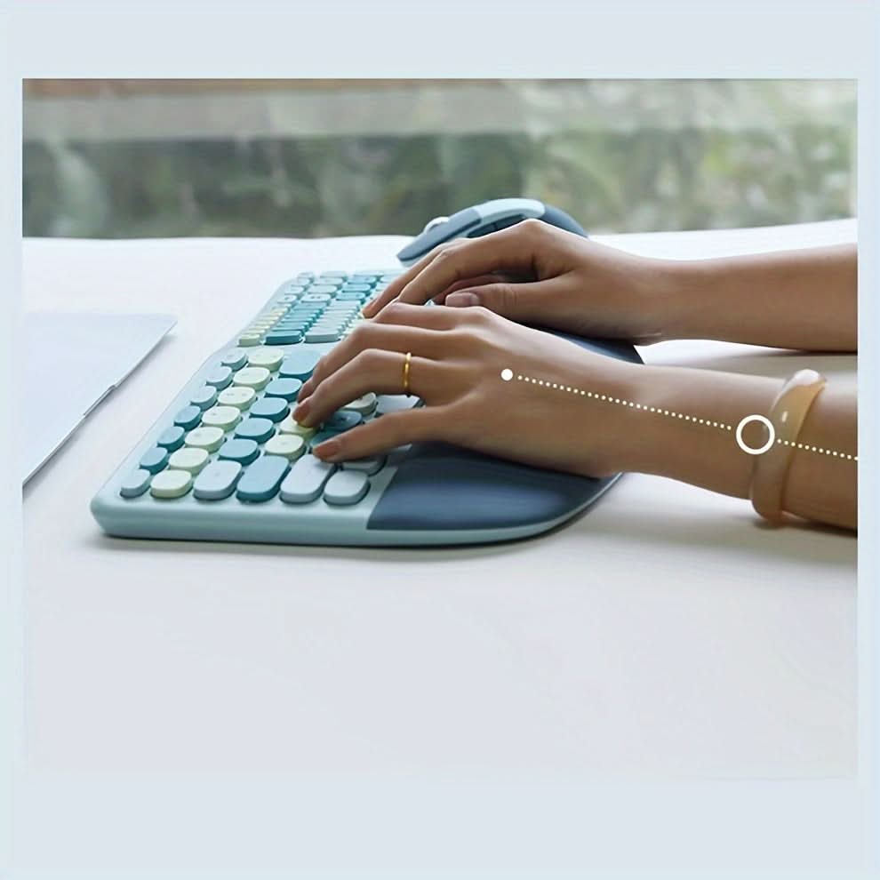 Ergonomic Wireless Keyboard & Mouse Set - 2.4G Wireless
