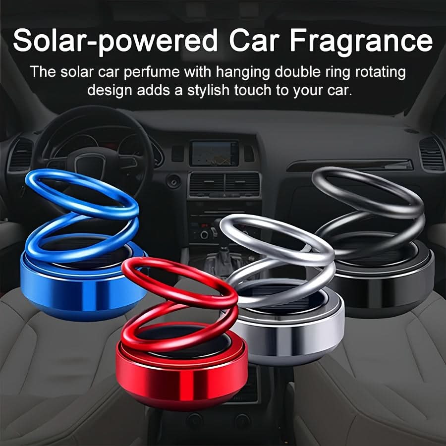 Solar-Powered Rotating Car Air Freshener – 3-Piece Hanging Aromatherapy Set