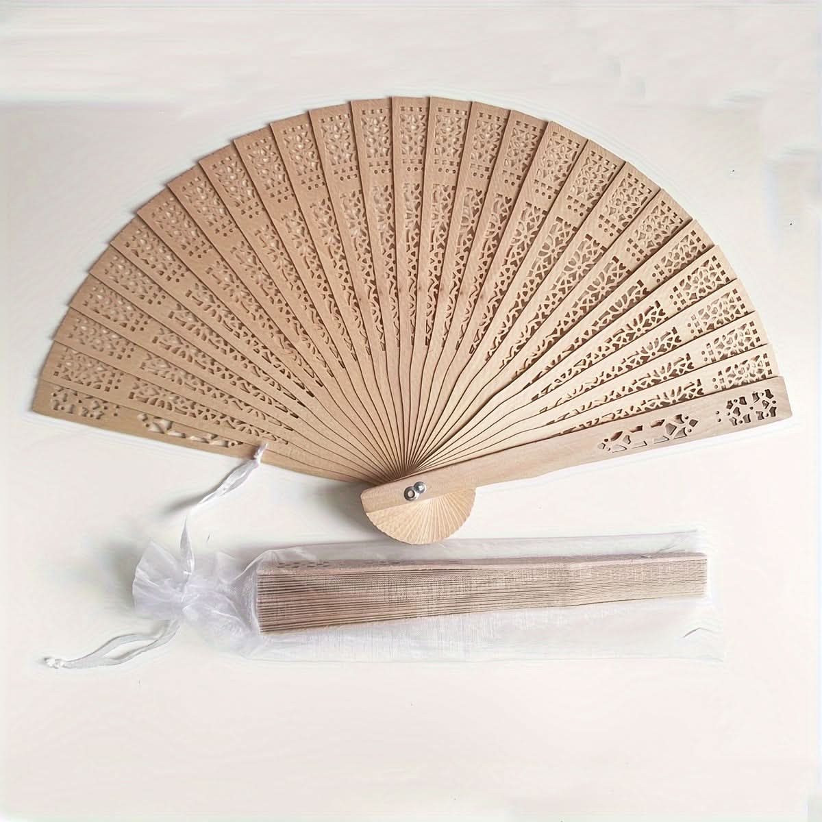 Elegant Wooden Hand Fans – Wedding Favors