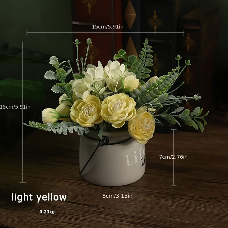 Nordic Inspired Hydrangea Ceramic Potted Artificial Flower