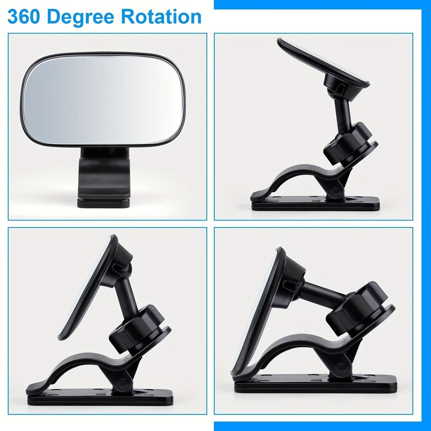 Wide Angle Convex Rearview Mirror, Adjustable Backseat Car Mirror