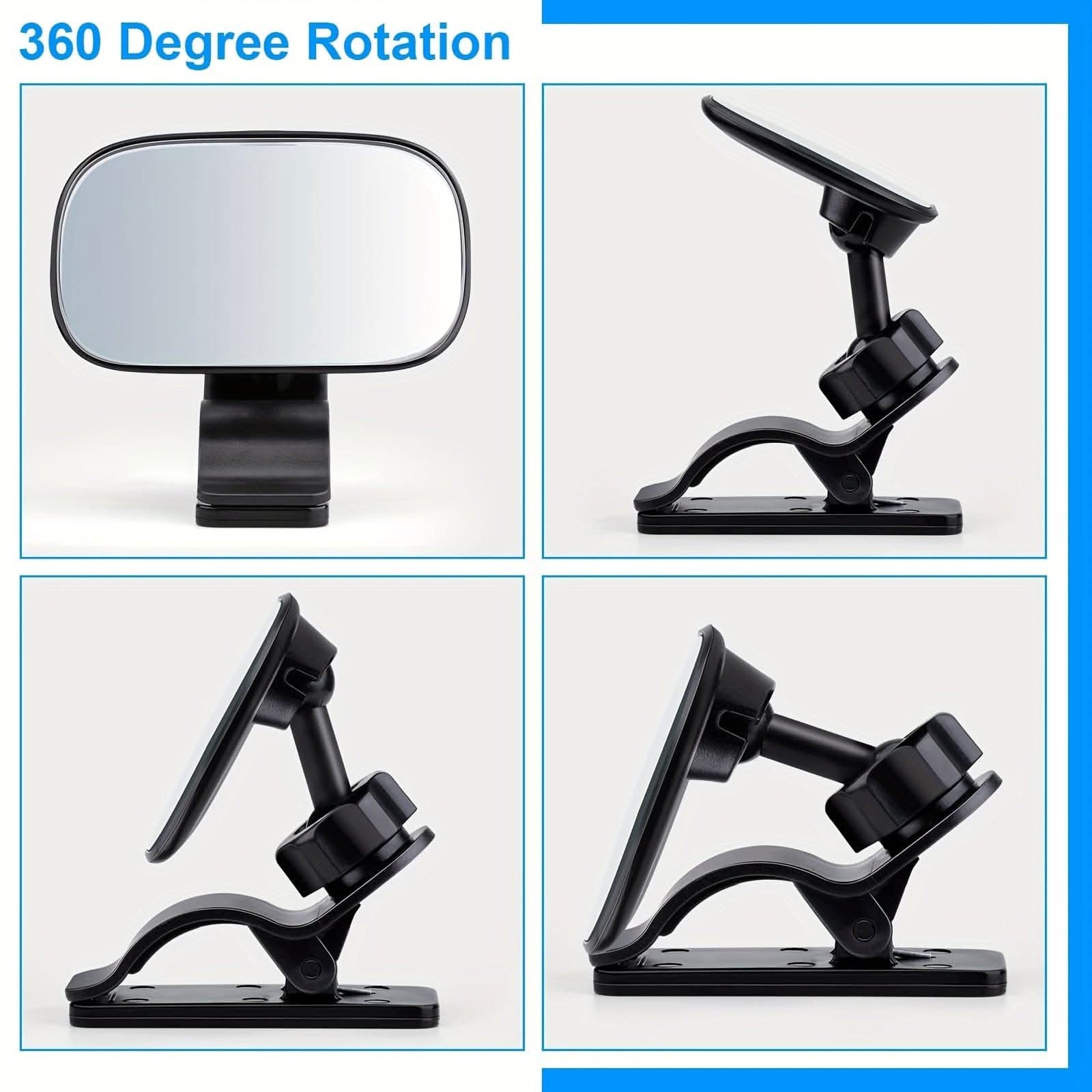 Wide Angle Convex Rearview Mirror, Adjustable Backseat Car Mirror