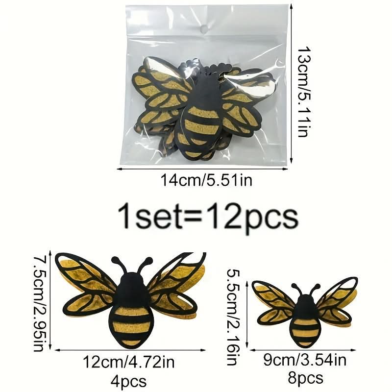 3D Bee Wall Stickers, Reusable Home Decor Set