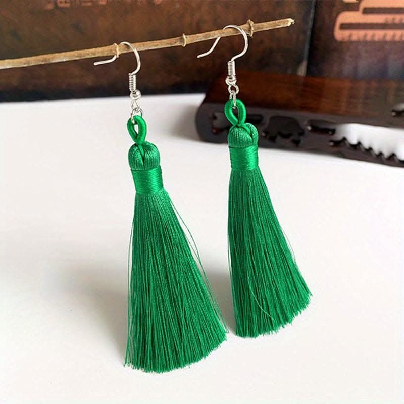 Colorful Tassel Dangle Earrings – Boho Ethnic Style
