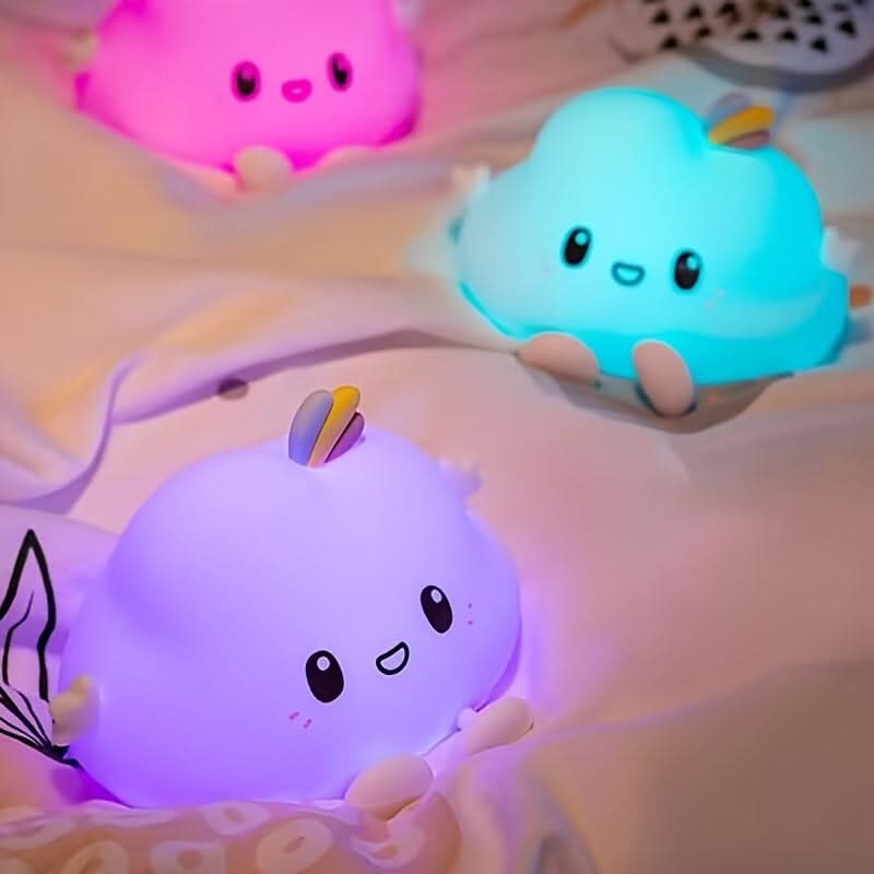 Cloud-Shaped LED Night Light - USB Rechargeable Touch Lamp for Bedside
