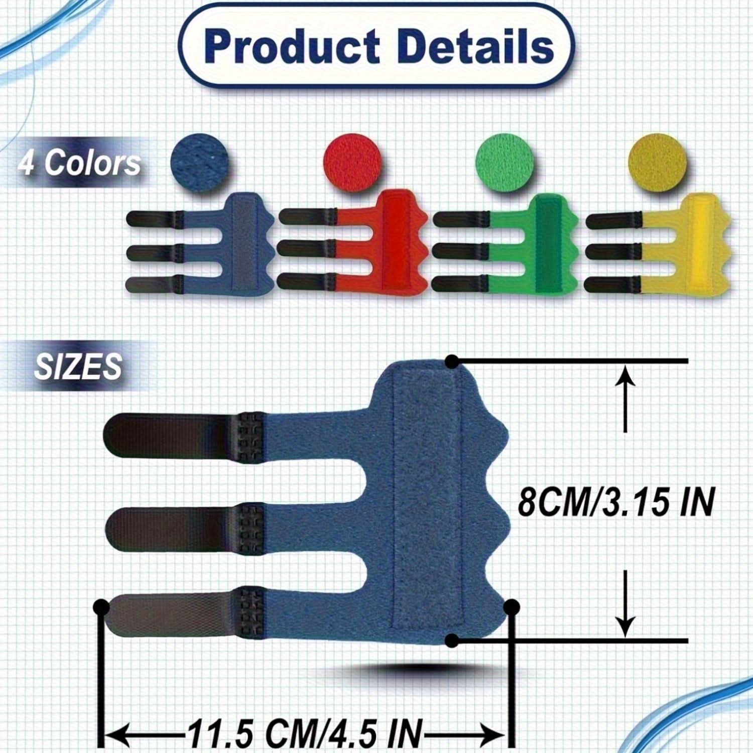 4pcs Trigger Finger Splint Set - Adjustable Finger Brace for Middle