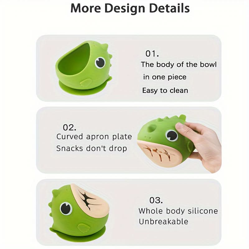 Silicone Snack Bowl with Suction Base – Spill-Proof Baby Feeding Bowl