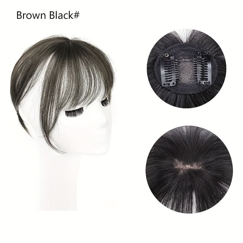 Elegant Clip-In Bangs – Natural Wispy 3D French Hairpiece