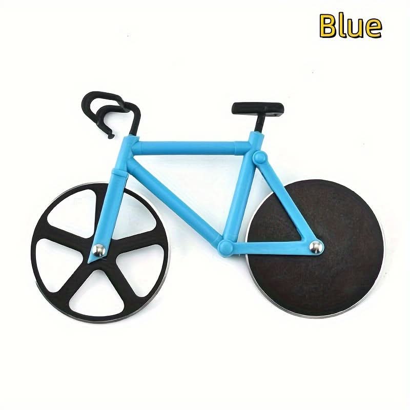 Bicycle-Shaped Pizza Cutter with Dual Stainless Steel Wheels