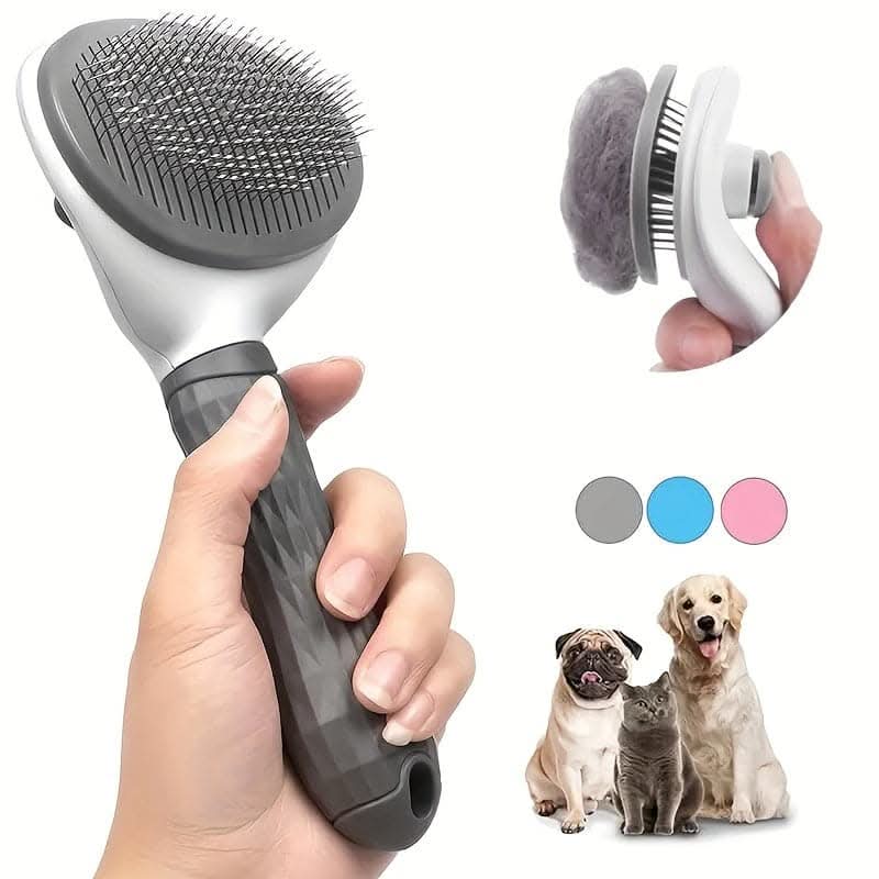 Self-Cleaning Dog Slicker Brush for Deshedding