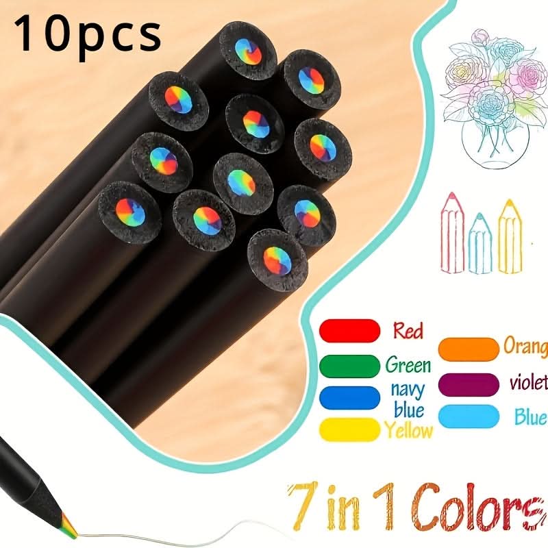 10 Pc Rainbow Magic Markers – Gradient Color Art & Doodle Pens