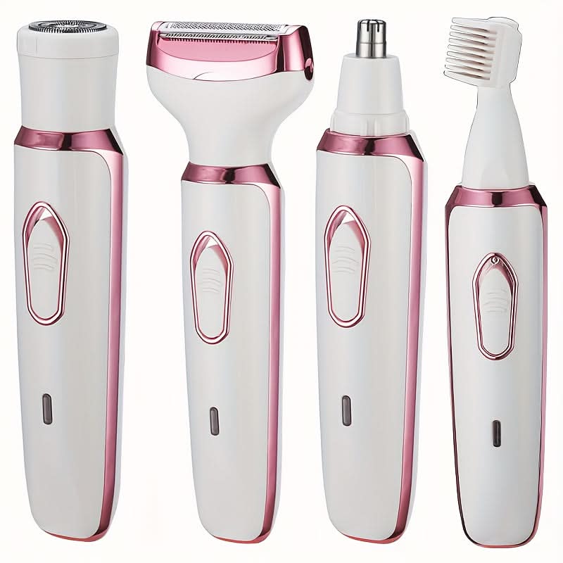 4-in-1 Electric Hair Remover for Women – USB Rechargeable Trimmer Facial, Bikini, Nose & Body Grooming Kit