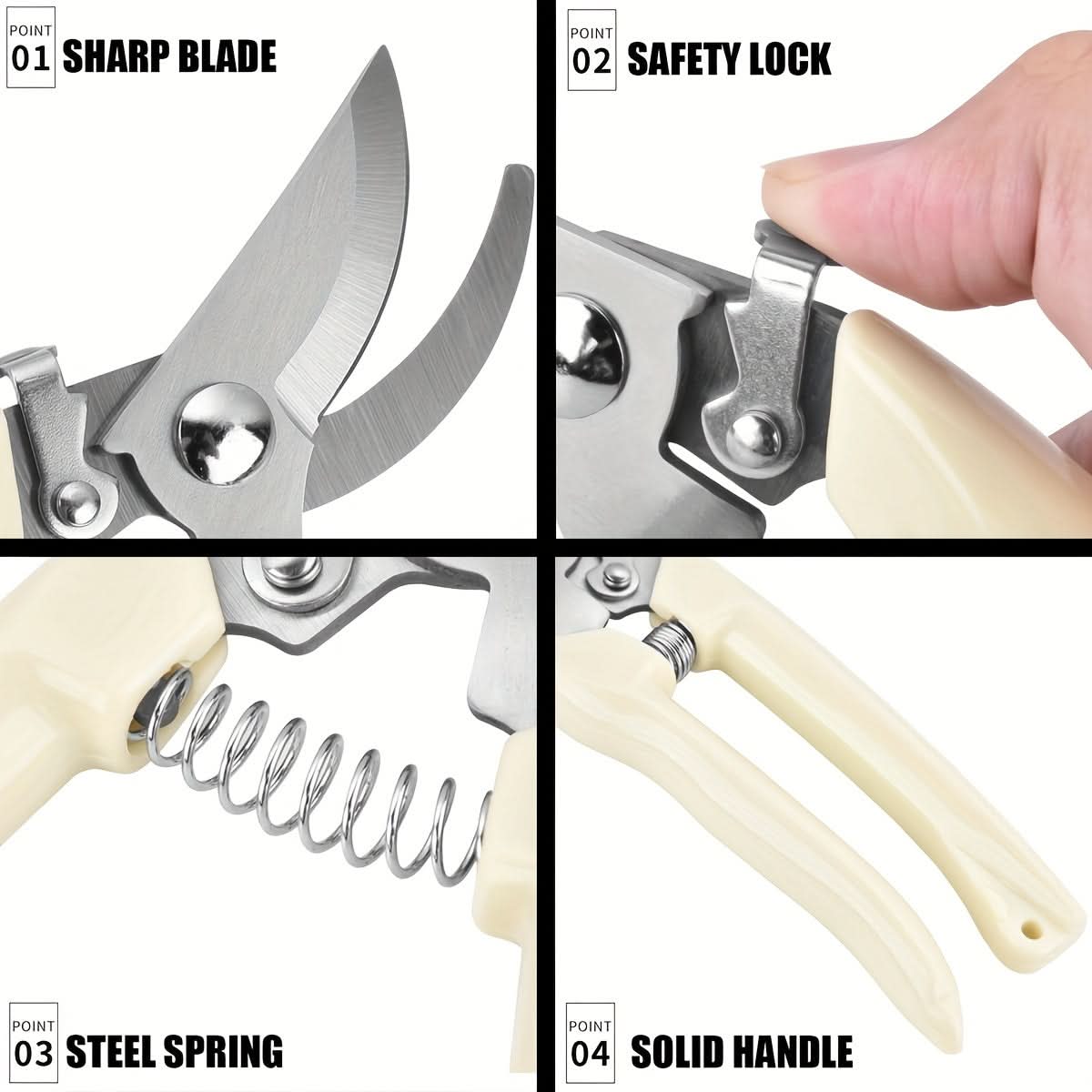 Sharp Garden Pruning Shears Set, Alloy Steel Blades