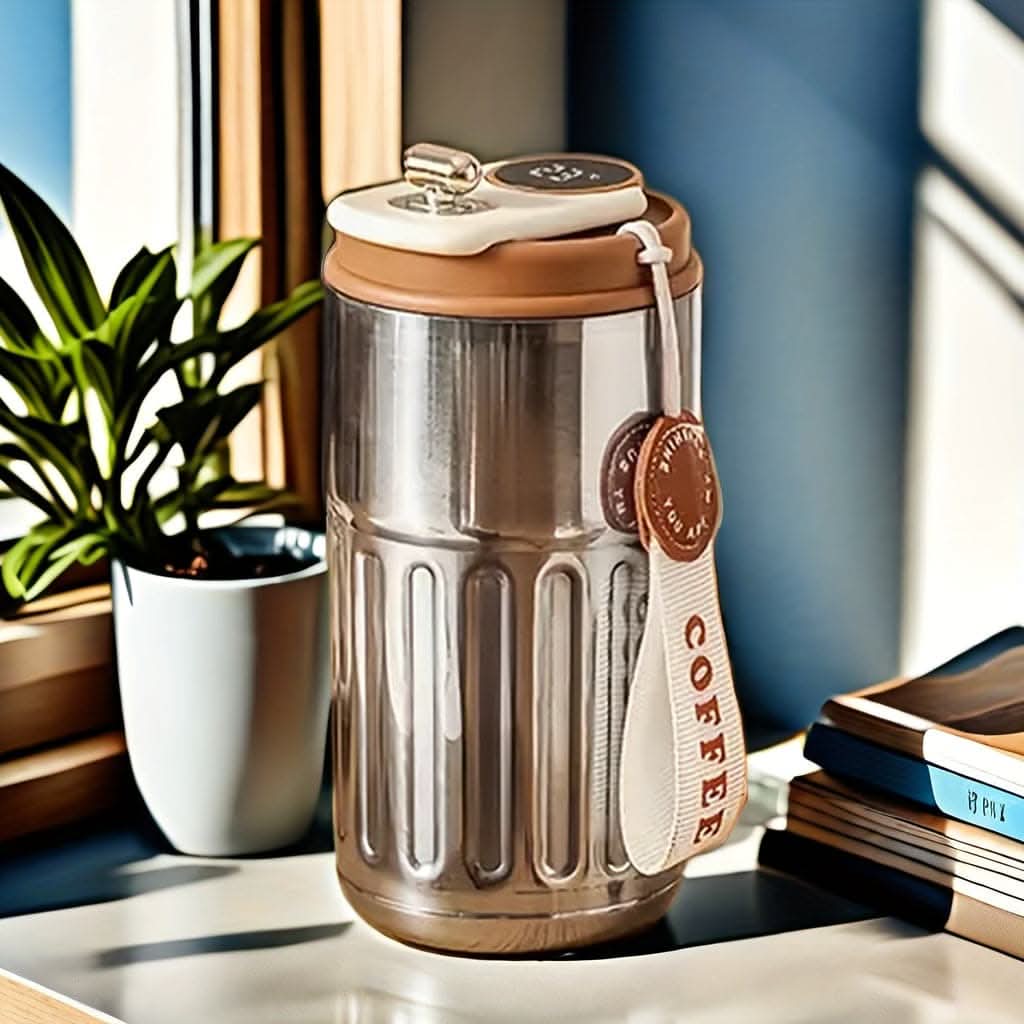 Temperature-Display Smart Travel Mug – 410ml Stainless Steel with Vacuum Insulation