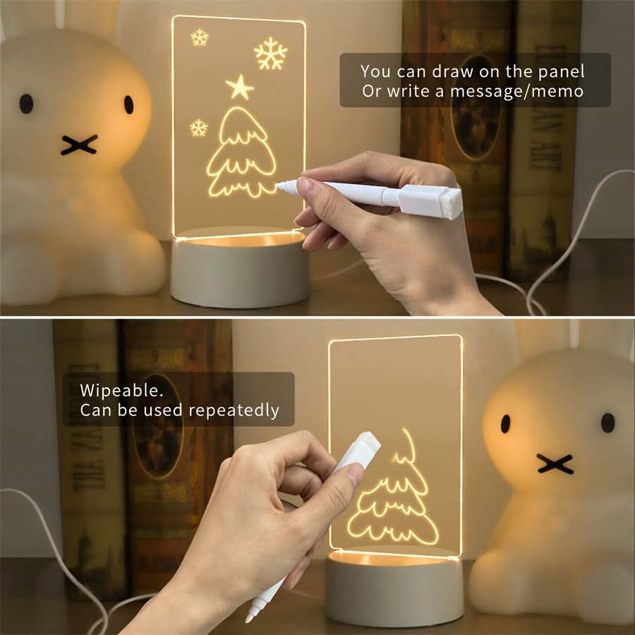 USB Powered LED Night Light with Warm Glow & White Base