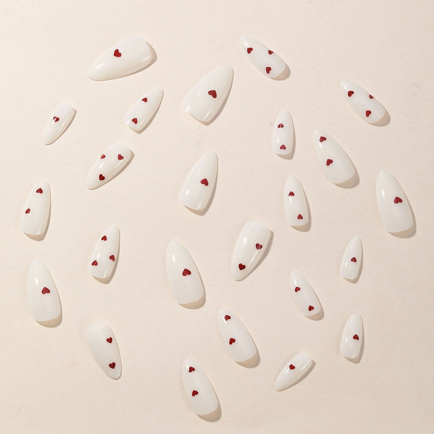 24 Pcs Almond-Shaped Press-On Nails – Medium Length Glue-On Fake Nails