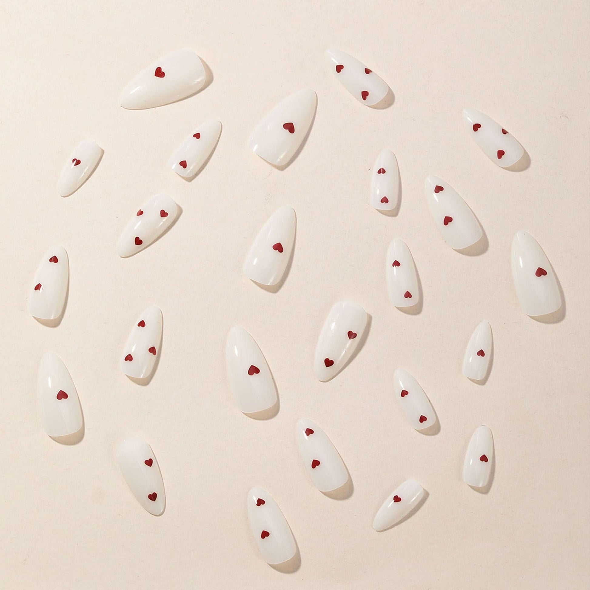 24 Pcs Almond-Shaped Press-On Nails – Medium Length Glue-On Fake Nails