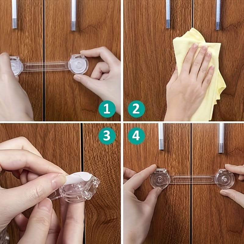 10-Pack Child Safety Cabinet Locks and Drawer Straps