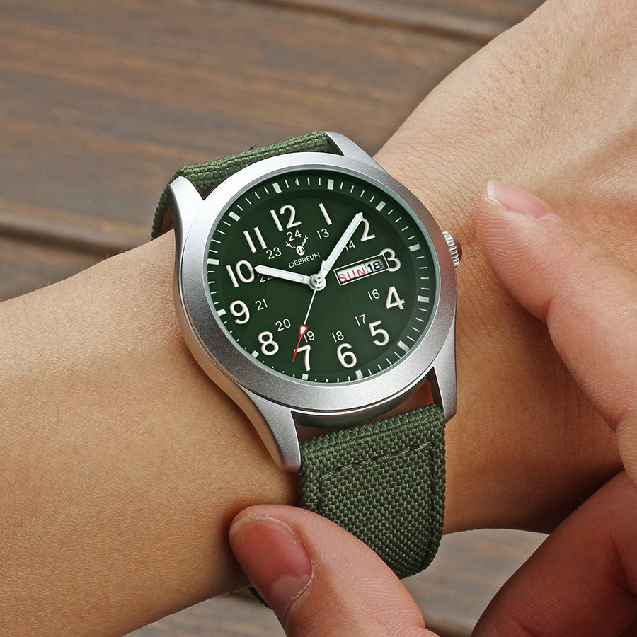 Deerfun LS2197 classic Nylon strap Canvas Waterproof Watch for men
