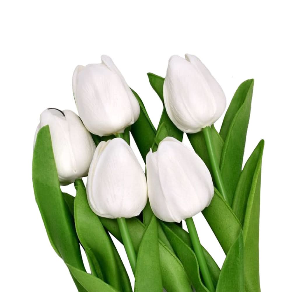 5pcs Realistic Mini Tulip Set – PU Artificial Flowers