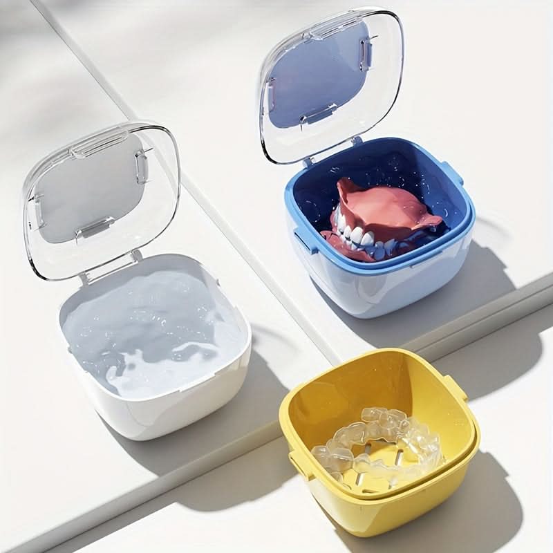 Ortho Care Double-Layer Retainer & Denture Storage Case – Portable Oral Organizer