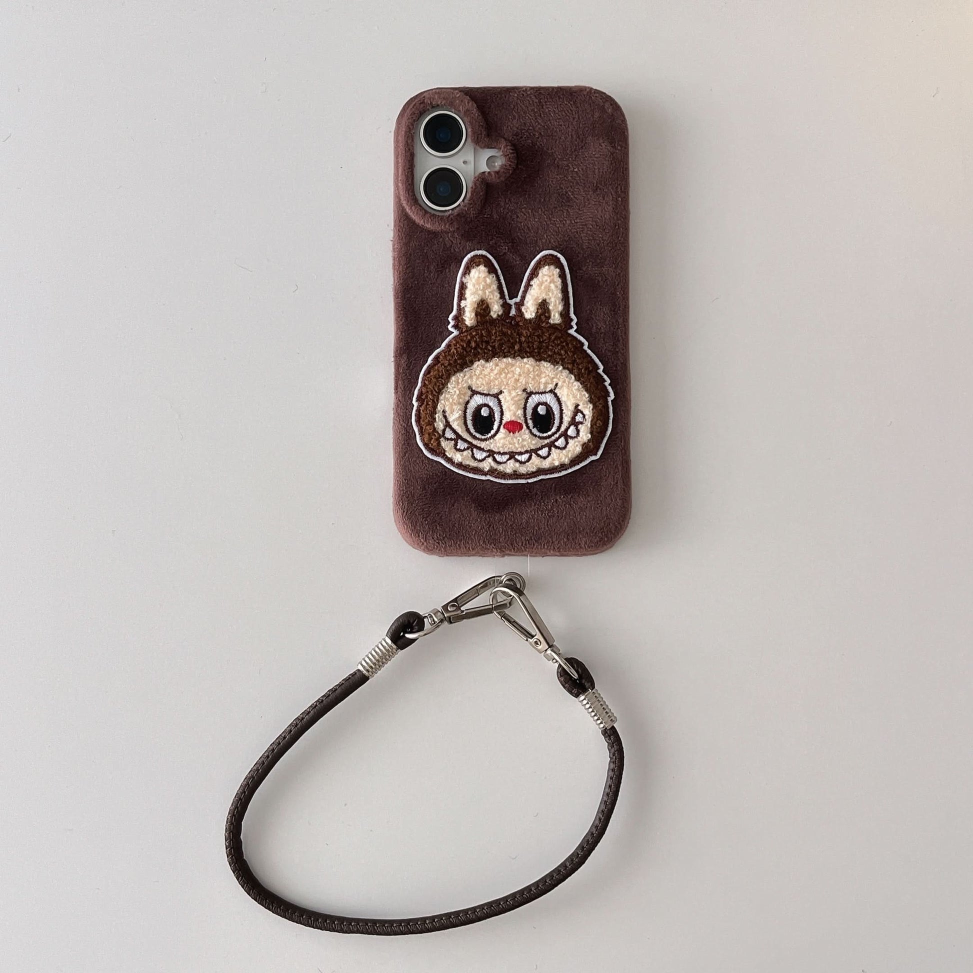 Quirky Velvet Plush Embroidered iPhone Case