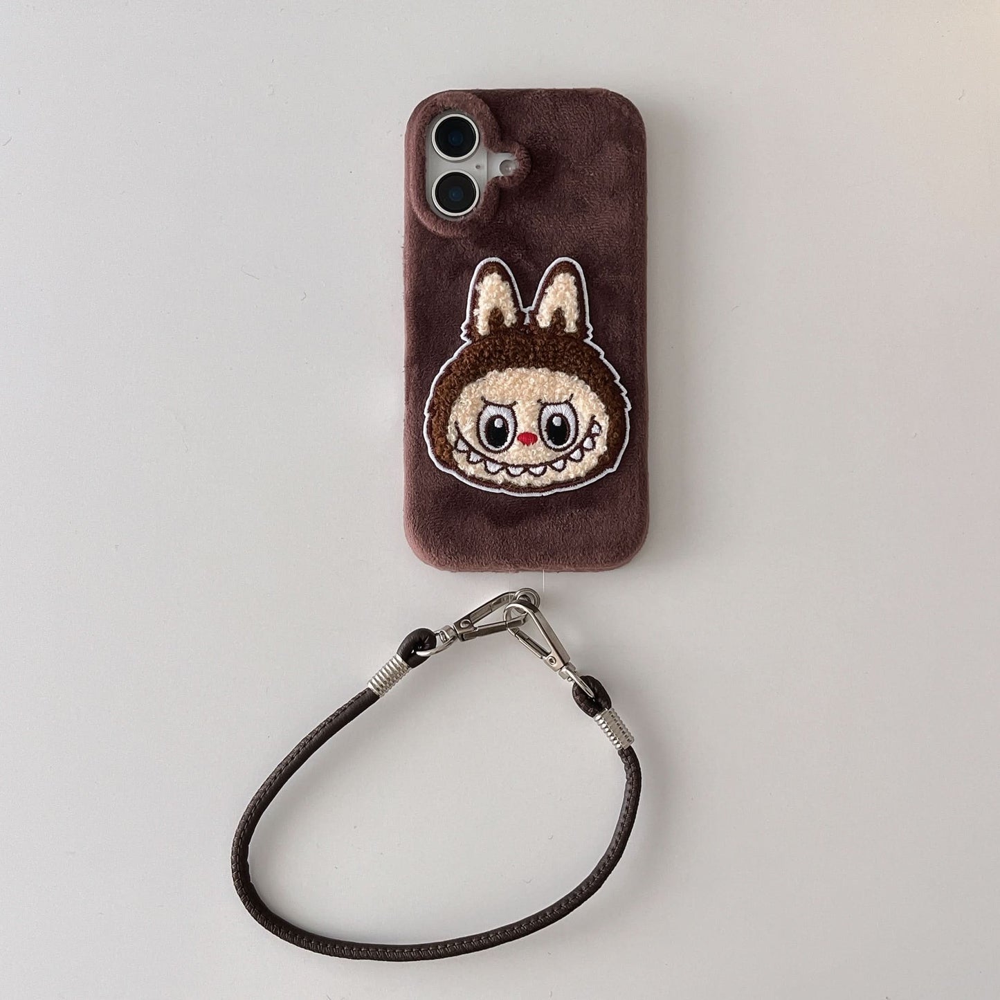 Quirky Velvet Plush Embroidered iPhone Case