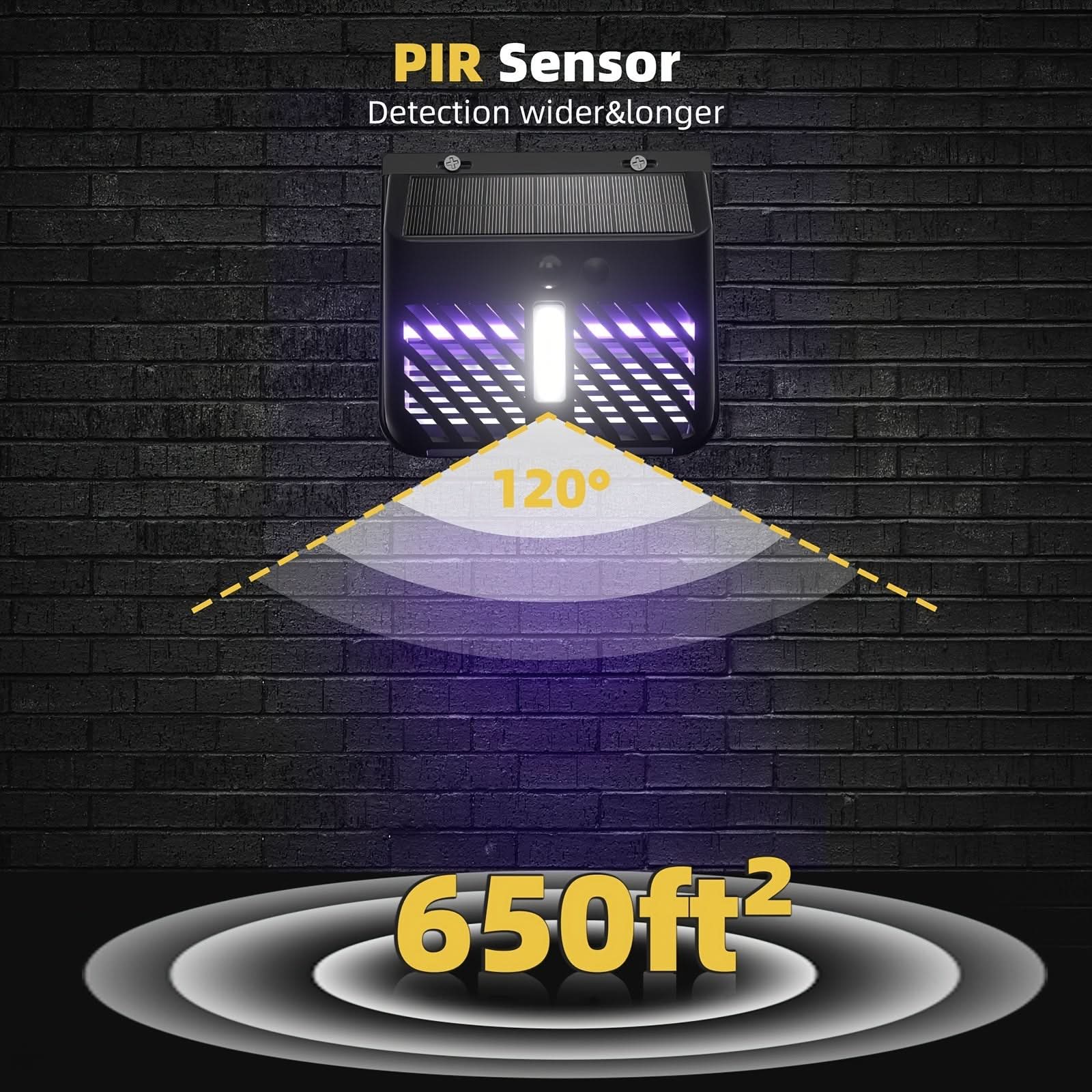 Outdoor LED Solar Mosquito Lamps - UV & Motion Sensor Wall Lamps